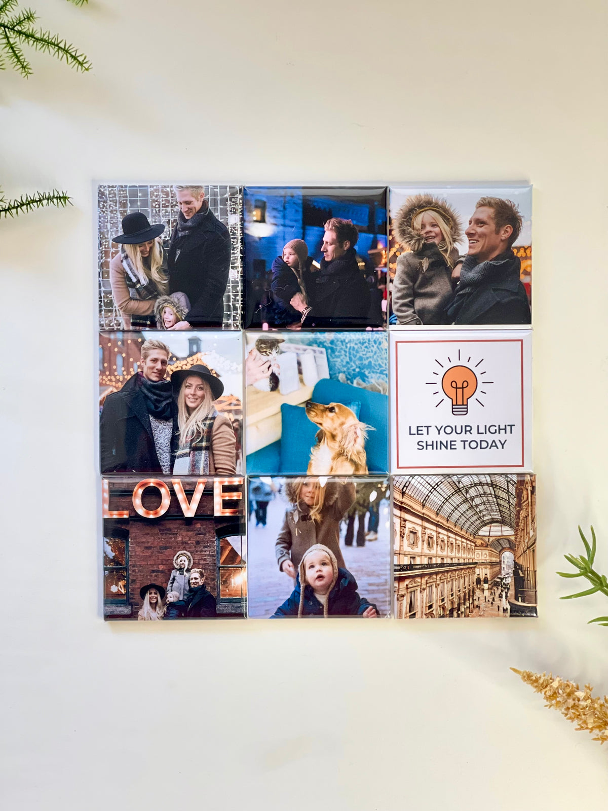 Personalized photo magnets Canada 9 piece fridge