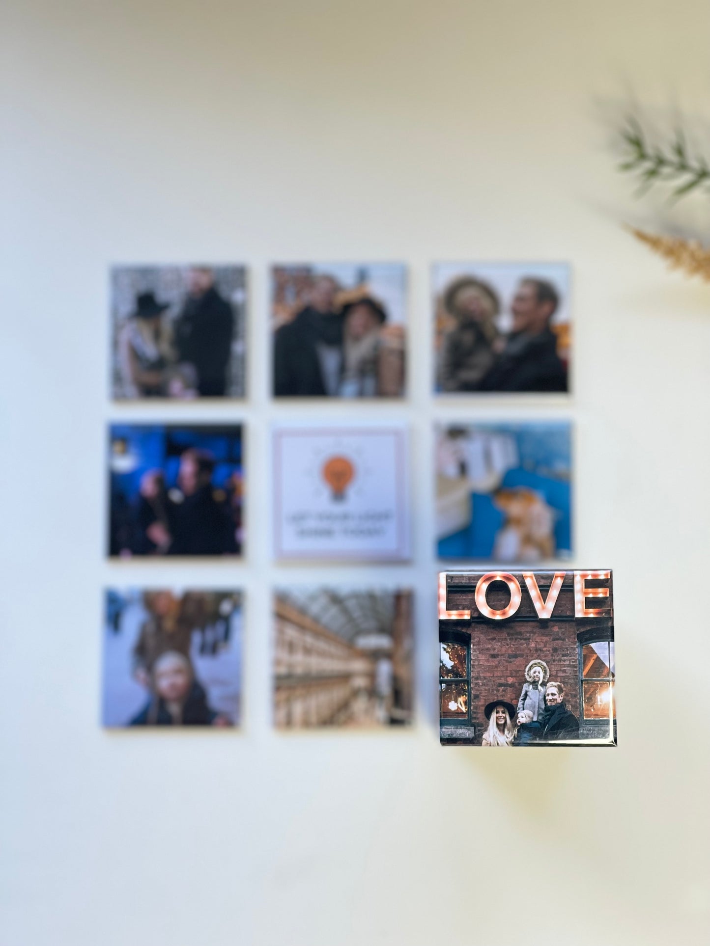 9 piece Personalized family photo magnets Canada 2x2 inch square