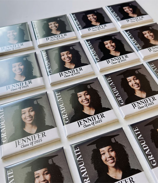 Bulk custom photo magnets for events and graduation party favours in Canada